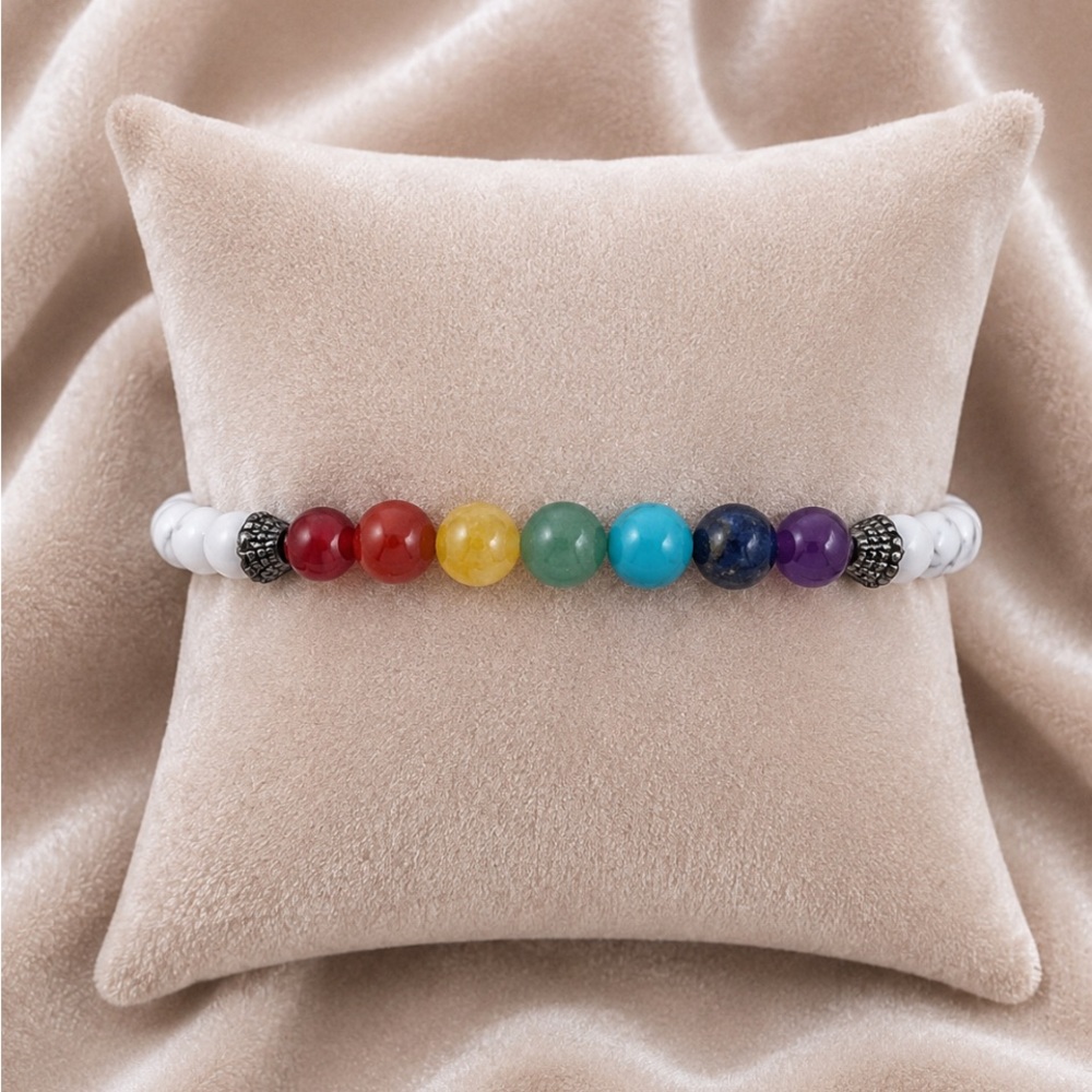 7 CHAKRA HOWLITE Stretch Bracelet 💥🆕💥